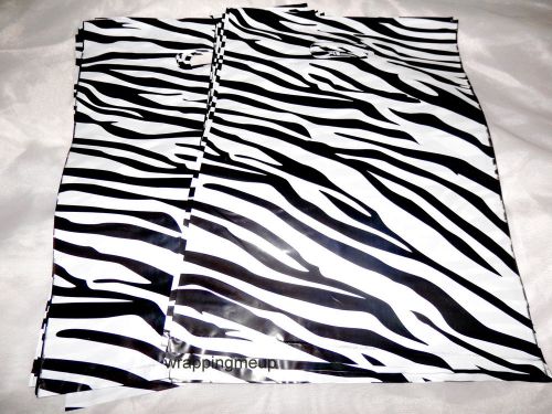 50 Zebra 8x12 inch Plastic Party Bags, Animal Print Merchandise Favor Gift Bags