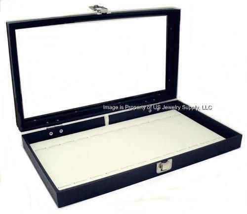 1 Glass Top Lid White Bracelet Display Storage Box Case