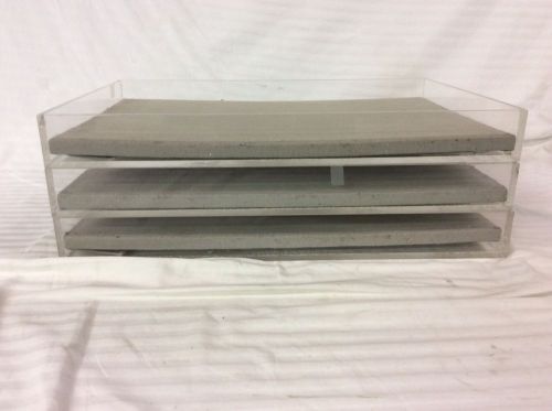 Lot 3 Acrylic Padded Retail Display Trays for Jewelry Watches, Other Small Items