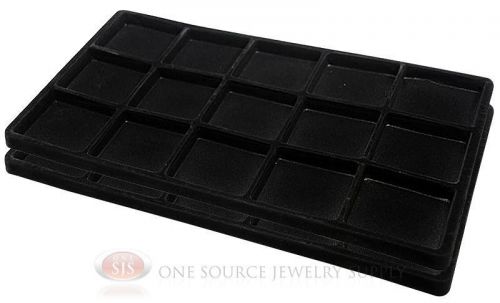 2 Black Insert Tray Liners W/ 15 Compartments Drawer Organizer Jewelry Displays
