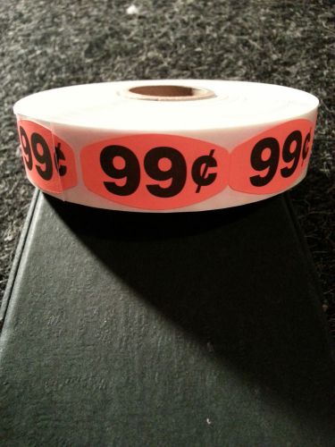 1.5&#034; x .75&#034; .99 CENT LABELS 1000 ea PER ROLL 1M/RL free shipping STICKERS