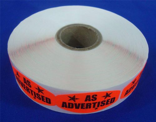 1,000 Self-Adhesive AS ADVERTISED Labels 1.5&#034; x 0.75&#034; Stickers Retail Supplies