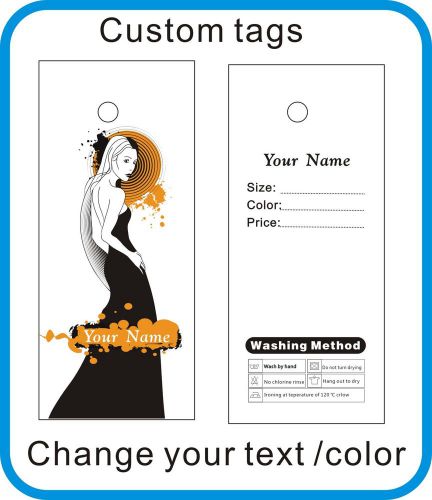 woman dress custom clothes tags,print your logo on tags 300gsm  500PCS/lot N3