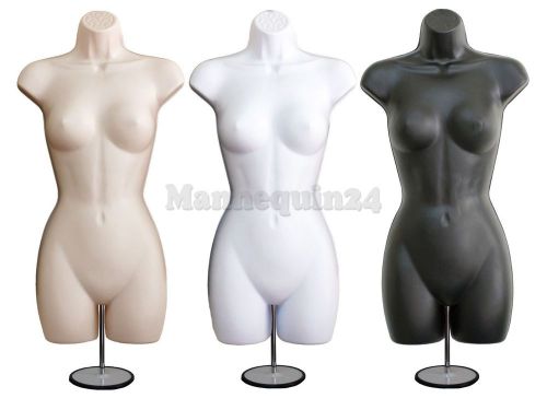Female mannequins body forms (3 pcs) w/stand woman&#039;s clothing display for sale