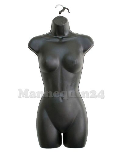 Black Female Mannequin P77B, Hard Plastic w/Hook for Hanging Pants Woman Display