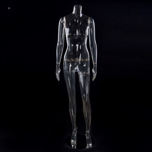 Transparent female stand plastic mannequin~qianwan displays for sale