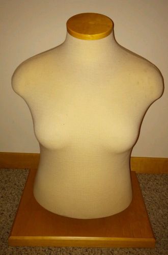 Female Mannequin Torso Cloth Plus Size - Wooden Base