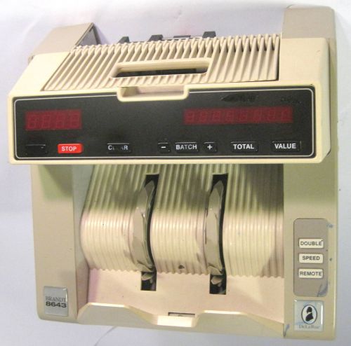 De La Rue Brandt 8643 model 8643300 Cash Counter Machine- WORKING, missing tray