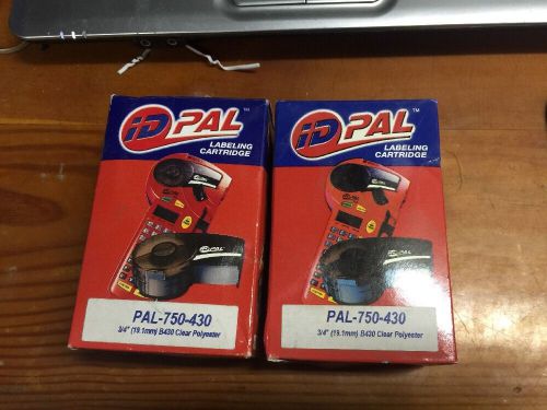 2 Boxes Brady IDPAL PAL-750-430 Clear 3/4&#034; B430 Polyester New