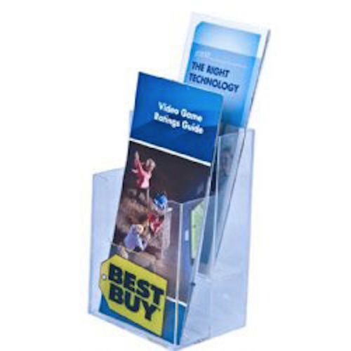 5x7 Clear Acrylic 2-Tier Brochure Holder   Lot of 20    DS-LHF-S502-20