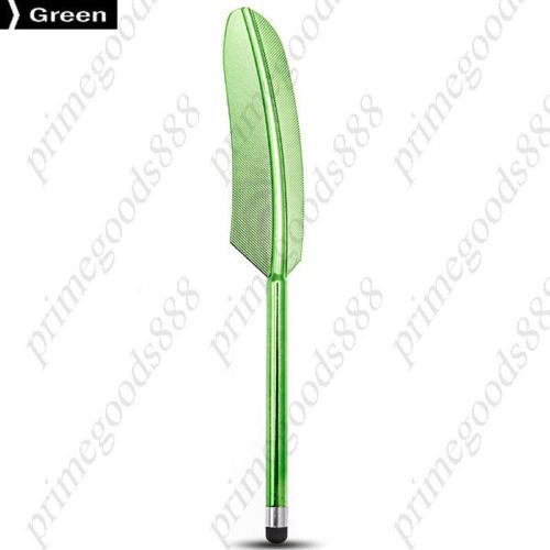 Feather Pattern Touch Capacitive Stylus Pen Smart Phone Retro Cell in Green