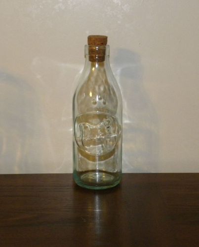 Antique Vintage &#034;Absolutely Pure&#034; Milk Bottle w/ Embossed Cow Design