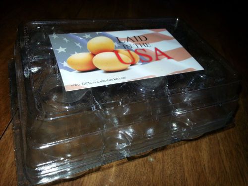 360 Clear Plastic Tri-Fold JUMBO 6-Pack Egg Cartons, Duck, Chicken