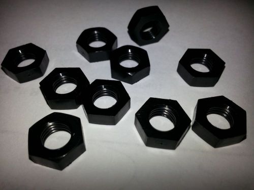 10 pack 5/16&#034; black nylon hex nut. 5/16-24 unf thread for sale