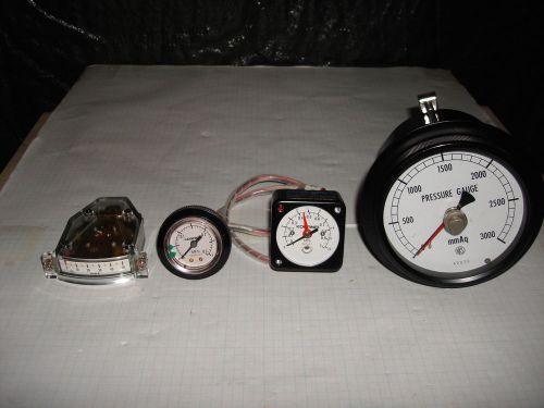 Lot of 4 - 2 nks 42020 - mmh2o &amp; 2 koganei gs1-50 - mpa - pressure guage psi for sale