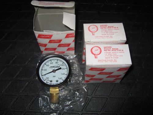 Harvard ipcg3102-4l pressure / vacuum gauge 30 hg&#034; / 0-160 psi (qty. 3) for sale