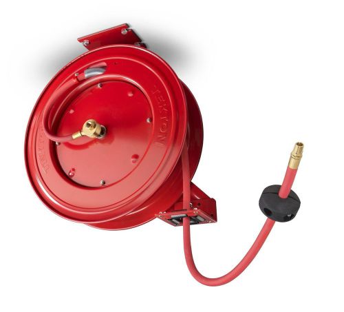 Tekton retractable air hose reel w/ 50ft by 3-8-in goodyear rubber air hose for sale