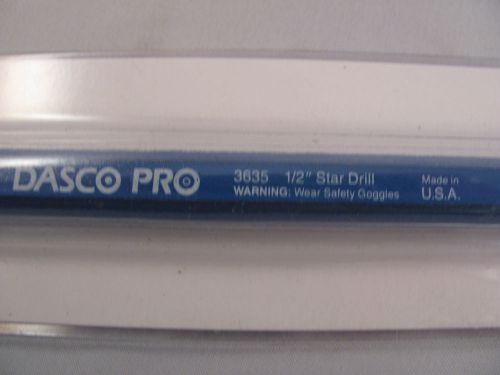 New dasco 3635-0 star drill 1/2&#034; cut high carbon steel masonry bit made in usa for sale