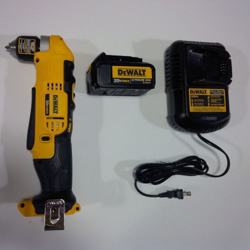New Dewalt DCD740 20V 3/8 Right Angle Drill, DCB200 Battery, Charger 20 MAX Volt