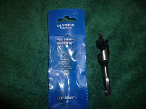 Olympic fixings hex shank wood auger bit 25mm x100mm for sale