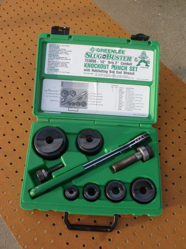 Greenlee 7238sb usa slug buster ratchet wrench knock out punch set 1/2&#034;- 2&#034; good for sale