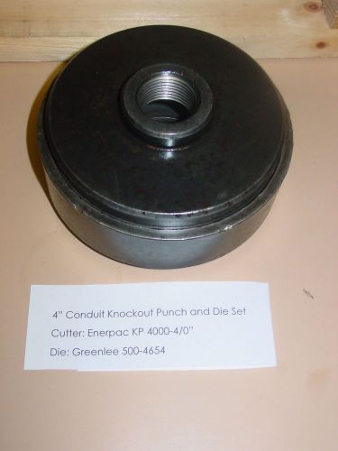 Greenlee/enerpac 4&#034; conduit knockout punch and die for sale