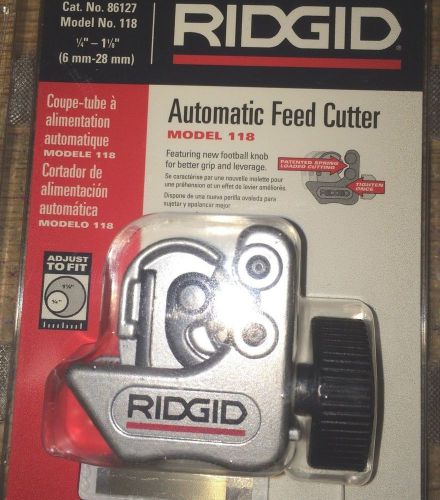 Ridgid 86127 118 close quarters autofeed midget tubing cutter(1/4&#034;-1-1/8&#034;)nisp!! for sale