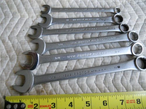PROTO COMBINATION WRENCHES 6 PC BOX/ OPEN END 5 SAE, 1 METRIC MADE IN USA