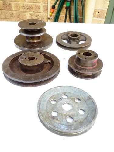 Pulleys Various x 5 - see description for sizes - Old Tool Machine