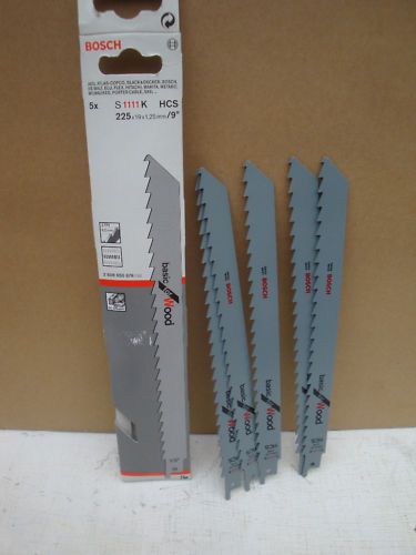 PACK OF 5 BOSCH S1111K RECIP SAW BLADES FOR WOOD 2 608 650 678