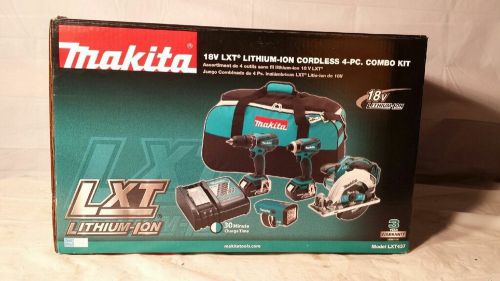 Makita LXT 18V Li-Ion 4-Tool Combo Kit LXT437 NEW