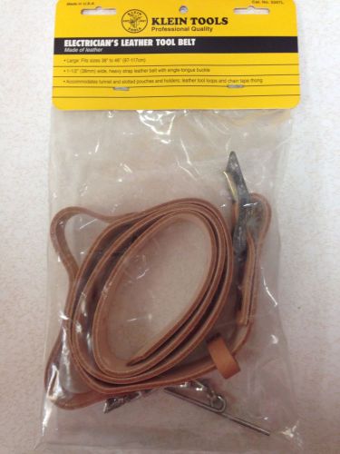 Klein Tools 5207L Electricians Leather Belt with Chain Tape Thong Sz Large