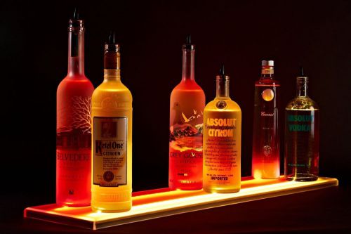 3&#039; liquor shelves bottle display, 36&#034; led lighted double wide bottle shelf for sale