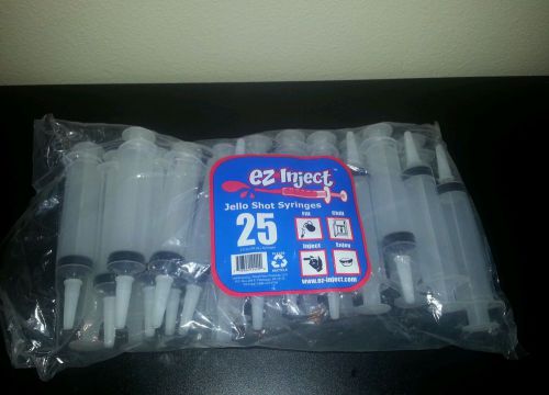 EZ-Inject Jello Shot Syringes, 25 PACK Large 2.5oz.