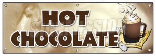 72&#034; HOT CHOCOLATE BANNER SIGN cocoa flavor coffee marshmallow Swiss
