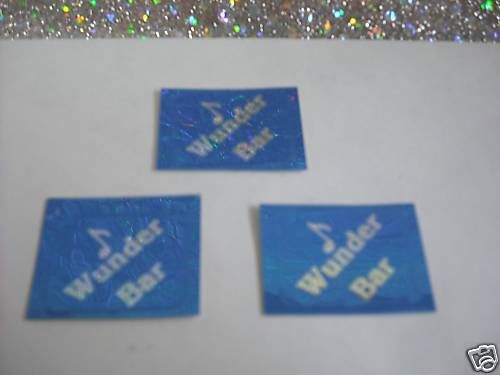 WUNDER BAR Blue/Silver Stickers, Set of 3, 1-1/8 x 7/8