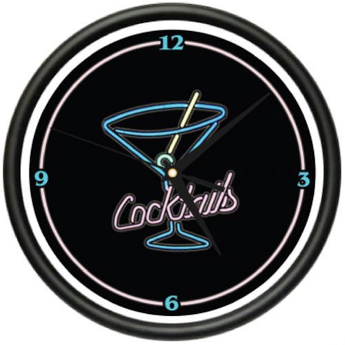 COCKTAILS Wall Clock martini glass bar vodka gin art