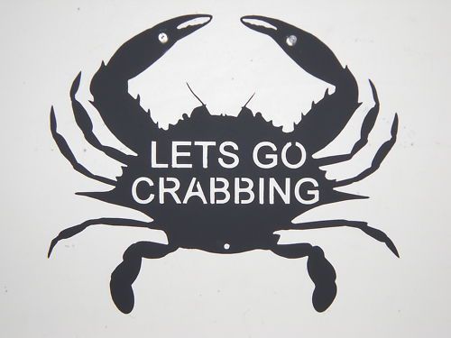 lets go crabbing sign heavy metal crab game room