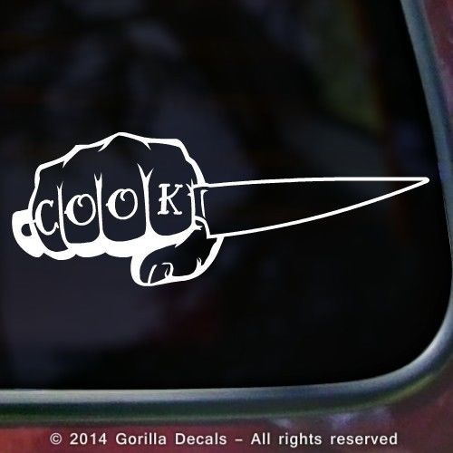 COOK KNIFE Culinary Chef Baker Decal Bumper Sticker Window Sign WHITE BLACK PINK