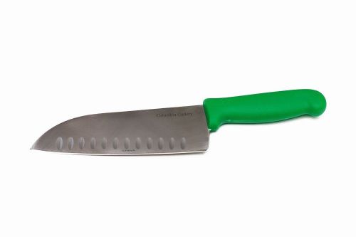 7.5&#034; Columbia Cutlery Santoku Knife - Green Handle - Brand New and Very Sharp!!
