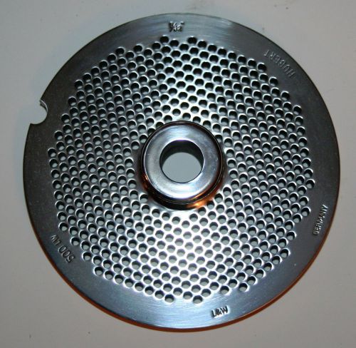 Hubert l&amp;w meat grinder plate die size #56 6&#034; diameter 5/32&#034; holes &amp; hub for sale