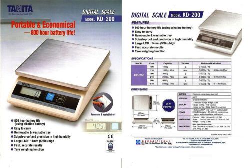 Tanita Digital Scale - 11lb x 0.2oz / 5kg x 1g - Batteries Included