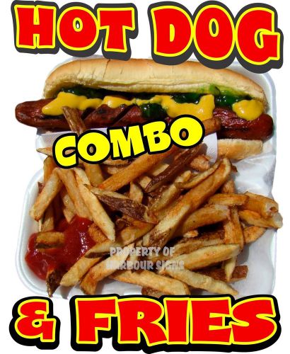 Hot Dog &amp; Fries Combo Decal 14&#034; Hotdogs Concession Food Truck Van Vinyl Sticker