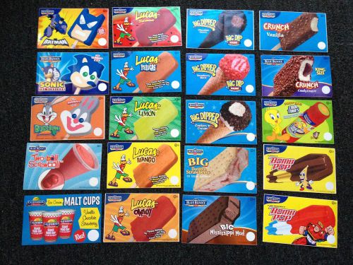 Ice cream decals-Stickers Batman,tweety,Bugs bunny,sonic,Bomb pop,Lucas,20 pcs