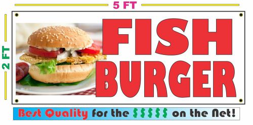 Full Color FISH BURGER BANNER Sign NEW Larger Size Best Quality for the $$$