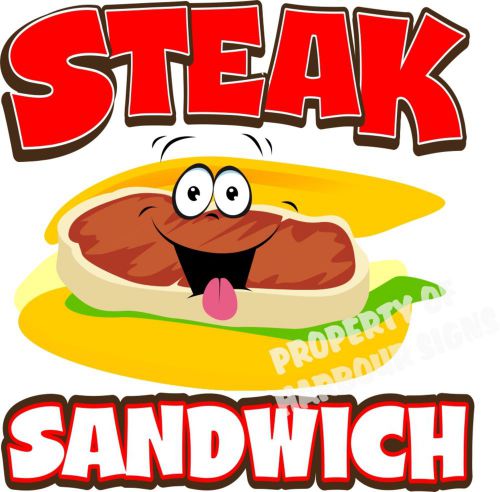 Steak Sandwich Decal 24&#034; Cheesesteak Concession Food Truck Restaurant Menu Sign