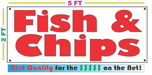FISH &amp; CHIPS BANNER Sign NEW Larger Size Best Quality for the $$$