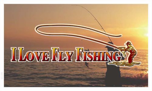 bb729 I Love Fly Fishing Banner Shop Sign