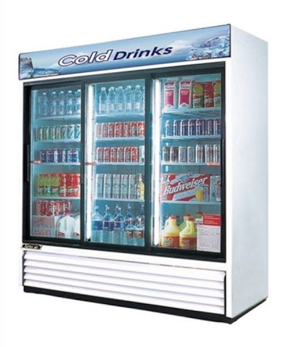 New turbo air 69 cu ft 3 sliding glass door merchandiser refrigerator for sale