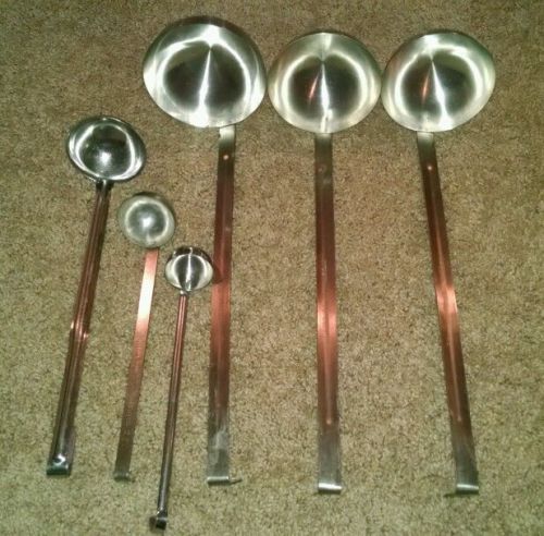 Restaurant Commercial Ladle Lot of 6! 1,2,4,12,16 OZ Ladles Stainless